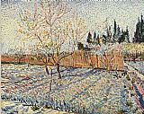 Vincent van Gogh Orchard with cypress painting